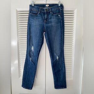 J Crew Factory Mid Rise Jeans Size 27 Skinny Distressed